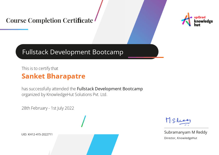 Full-stack JavaScript Development Bootcamp